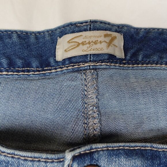 Seven 7 Luxe Jeans Women's Plus Size 24 Capris Blue Denim 5 Pocket Design - Picture 2 of 11